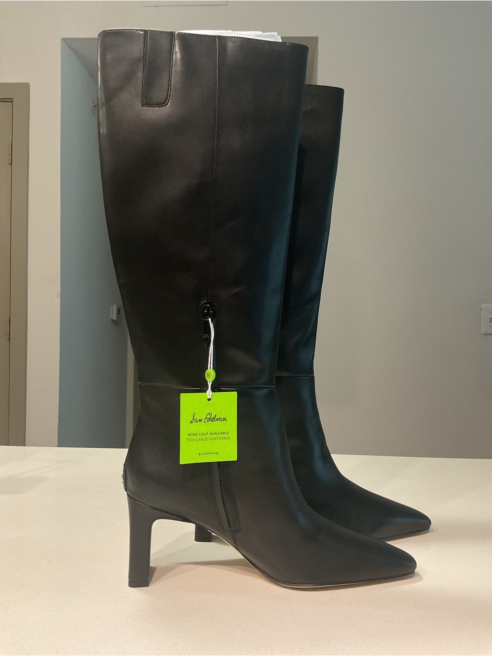 NWT Sam Edelman Black Knee-High Leather Boots